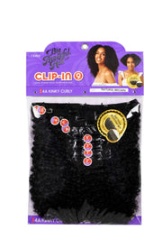 Outre Human Hair Premium Blend Clip-In Big Beautiful Hair 4A Kinky Curly 10" – Kinky Curly Clip-Ins voor Extra Volume en Lengte