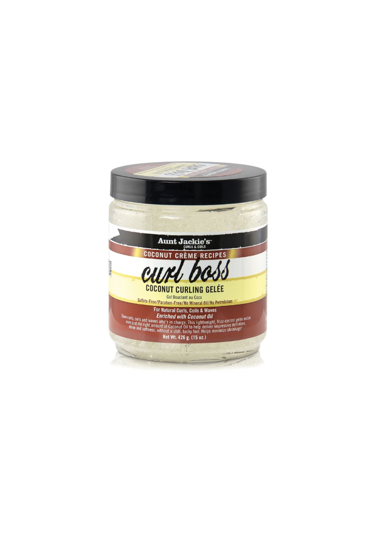 Aunt Jackie's Coconut Creme Curl Boss 426 g – Styling Custard voor Gedefinieerde en Hydrateerde Krullen