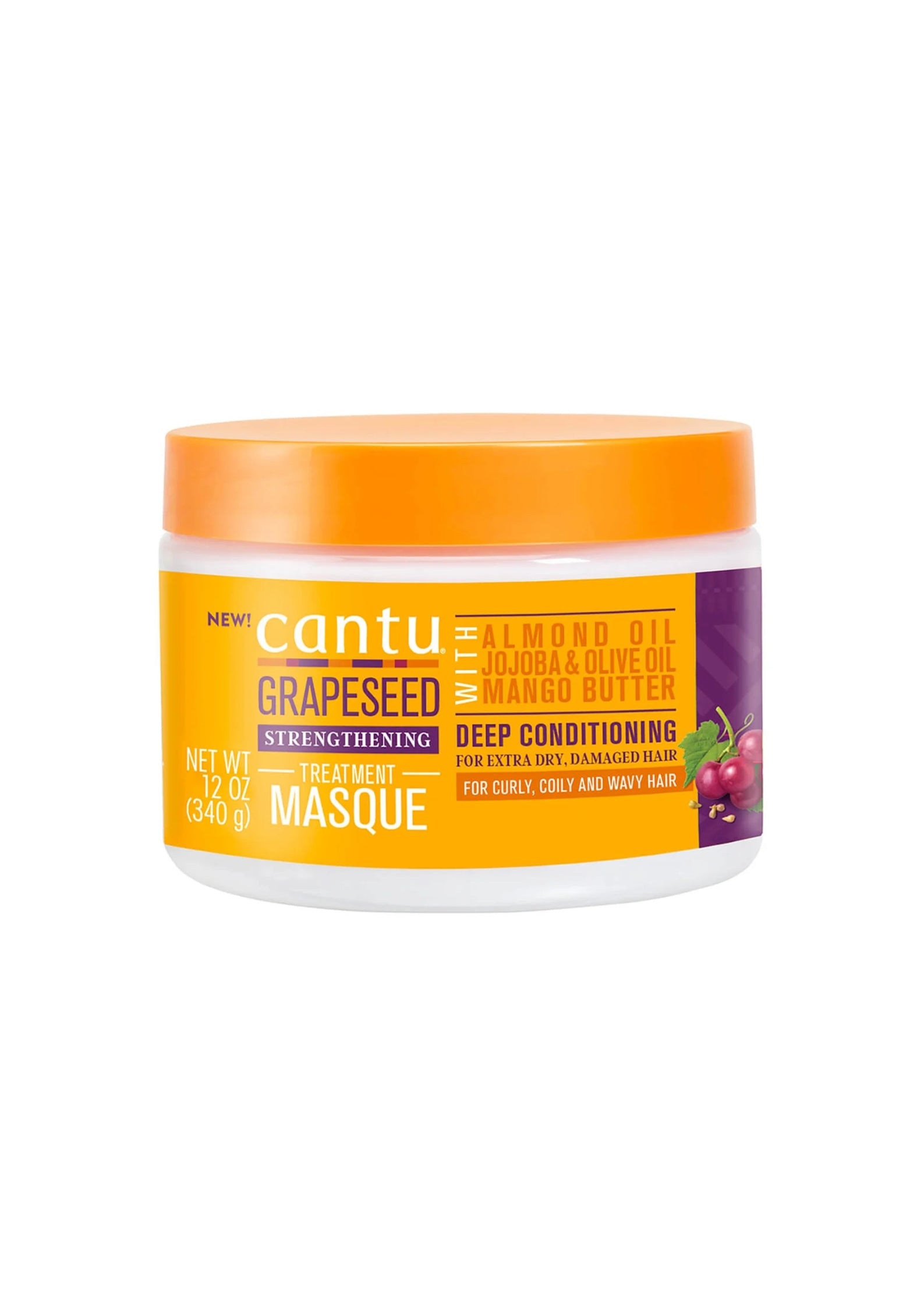 Cantu Grapeseed Strengthening Treatment Masque 340g – Versterkend Haarmasker voor Droog en Beschadigd Haar