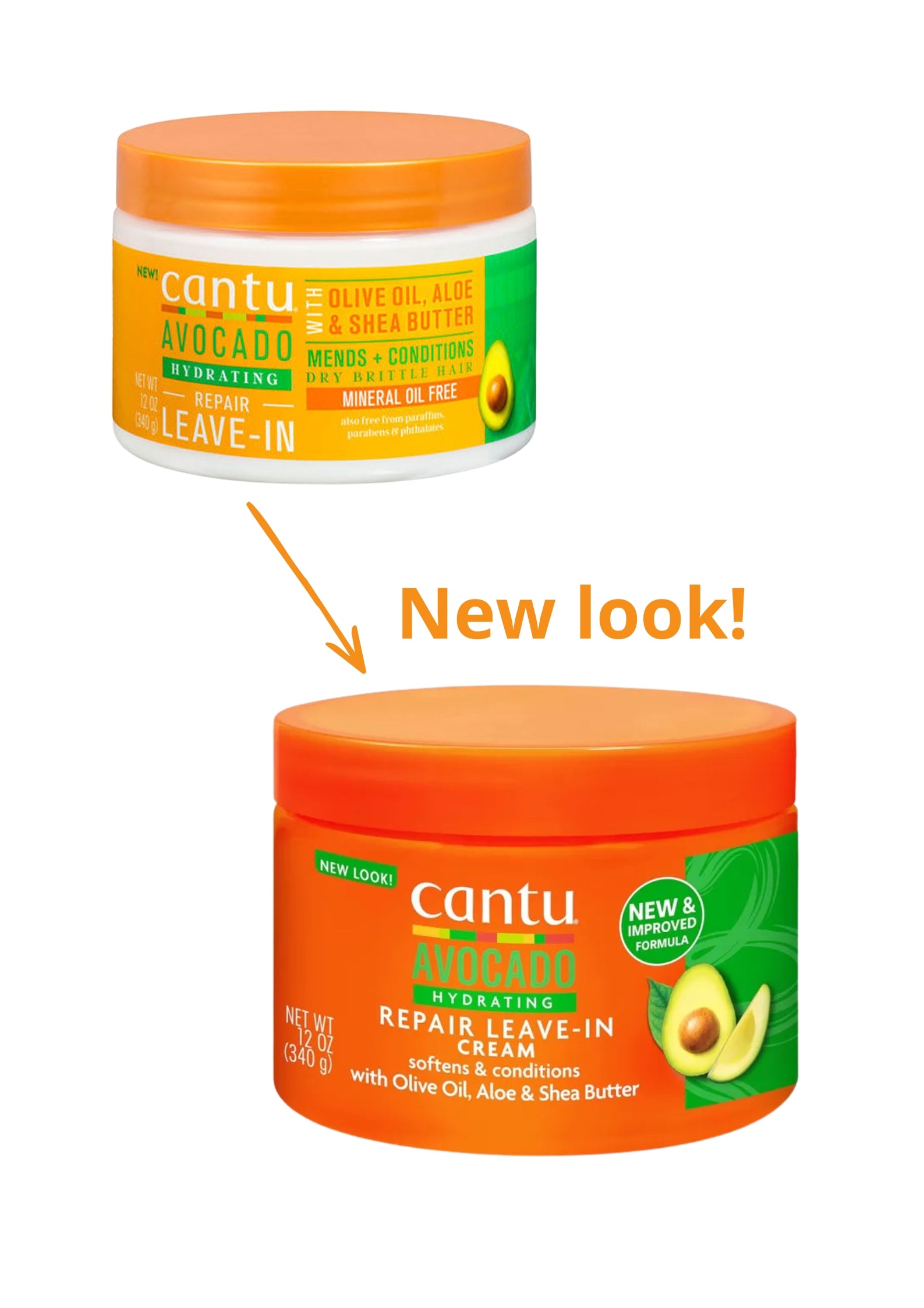 Cantu Avocado Repair Leave-In Cream 340g – Herstellende Leave-In Conditioner voor Droog en Beschadigd Haar