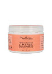 Titel Shea Moisture Coconut & Hibiscus Curl & Shine Hair Masque 340 g – Intensief Verzorgend Masker voor Glanzende, Gedefinieerde Krullen