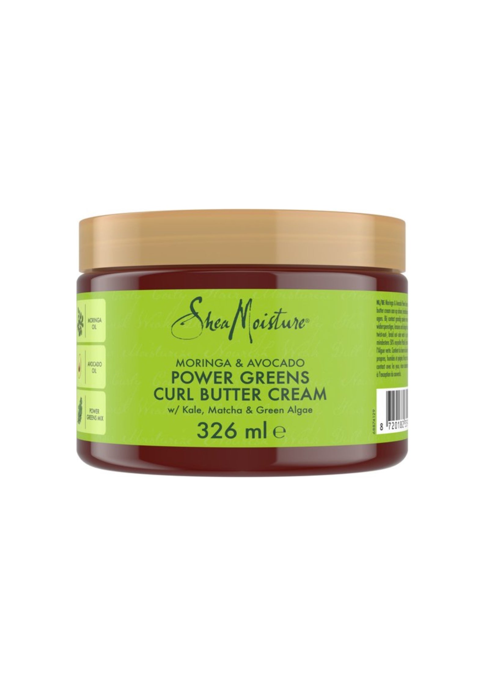 Shea Moisture Moringa & Avocado Power Greens Curl Butter Cream 326ml – Voedende Crème voor Sterke, Pluisvrije Krullen