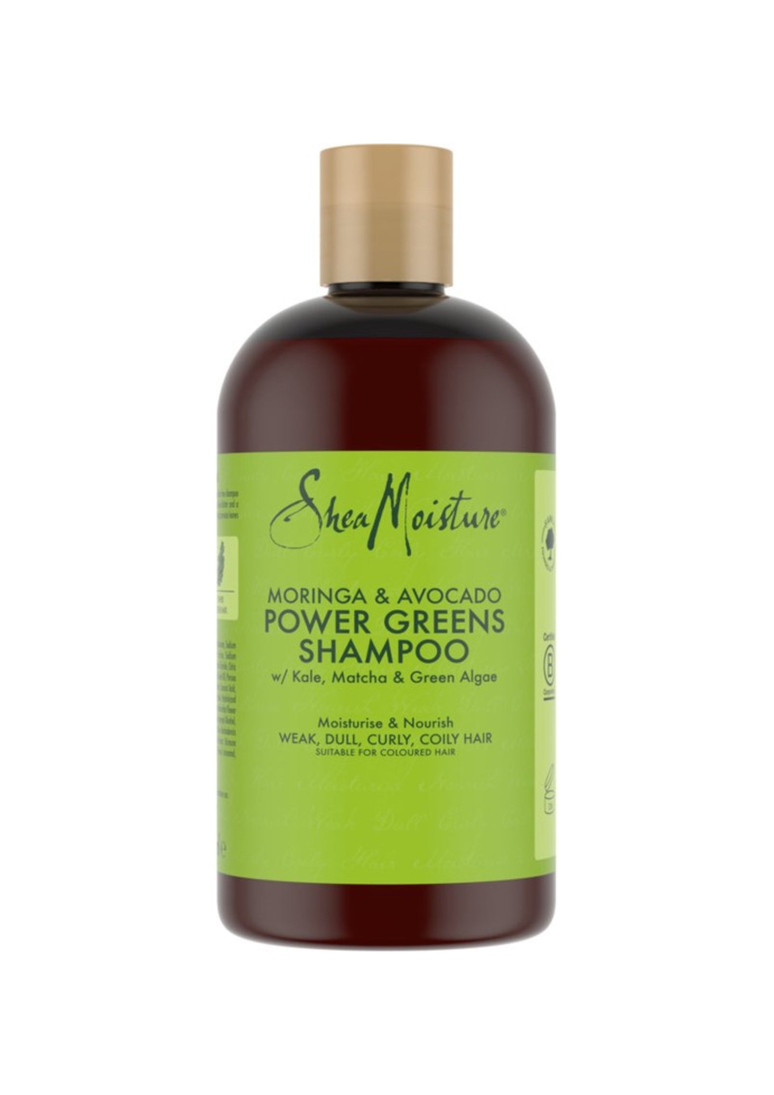 Shea Moisture Moringa & Avocado Power Greens Shampoo 384ml – Versterkende Reiniging voor Zwak en Futloos Haar