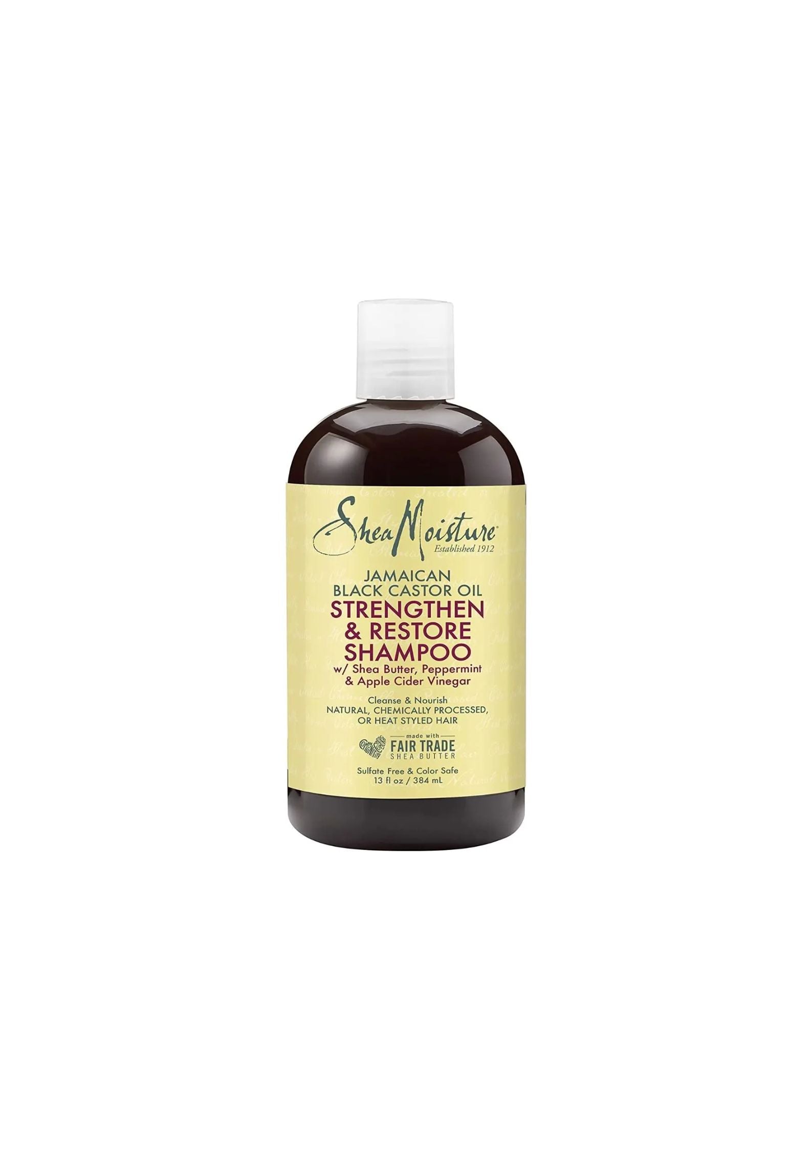 Shea Moisture Jamaican Black Castor Oil Strengthen & Restore Shampoo 384 ml – Versterkende Shampoo voor Beschadigd Haar