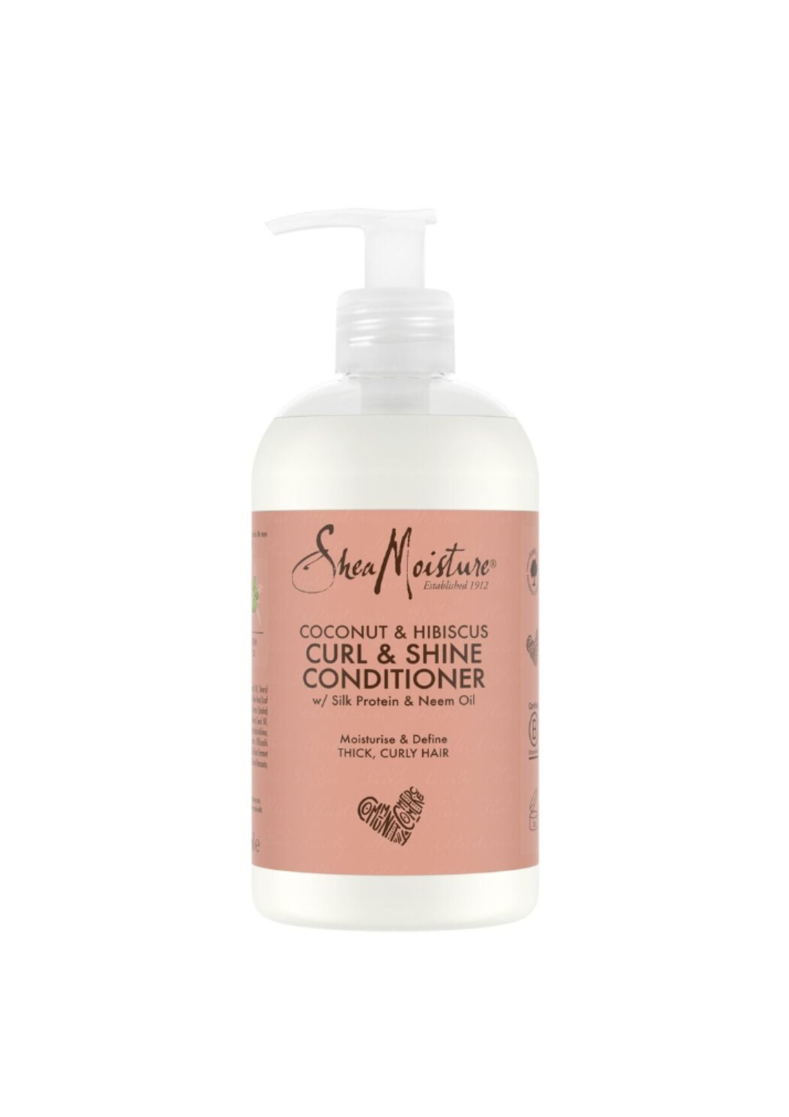 Shea Moisture Coconut & Hibiscus Curl & Shine Conditioner 384 ml – Verzorgende Conditioner voor Gedefinieerde, Glanzende Krullen