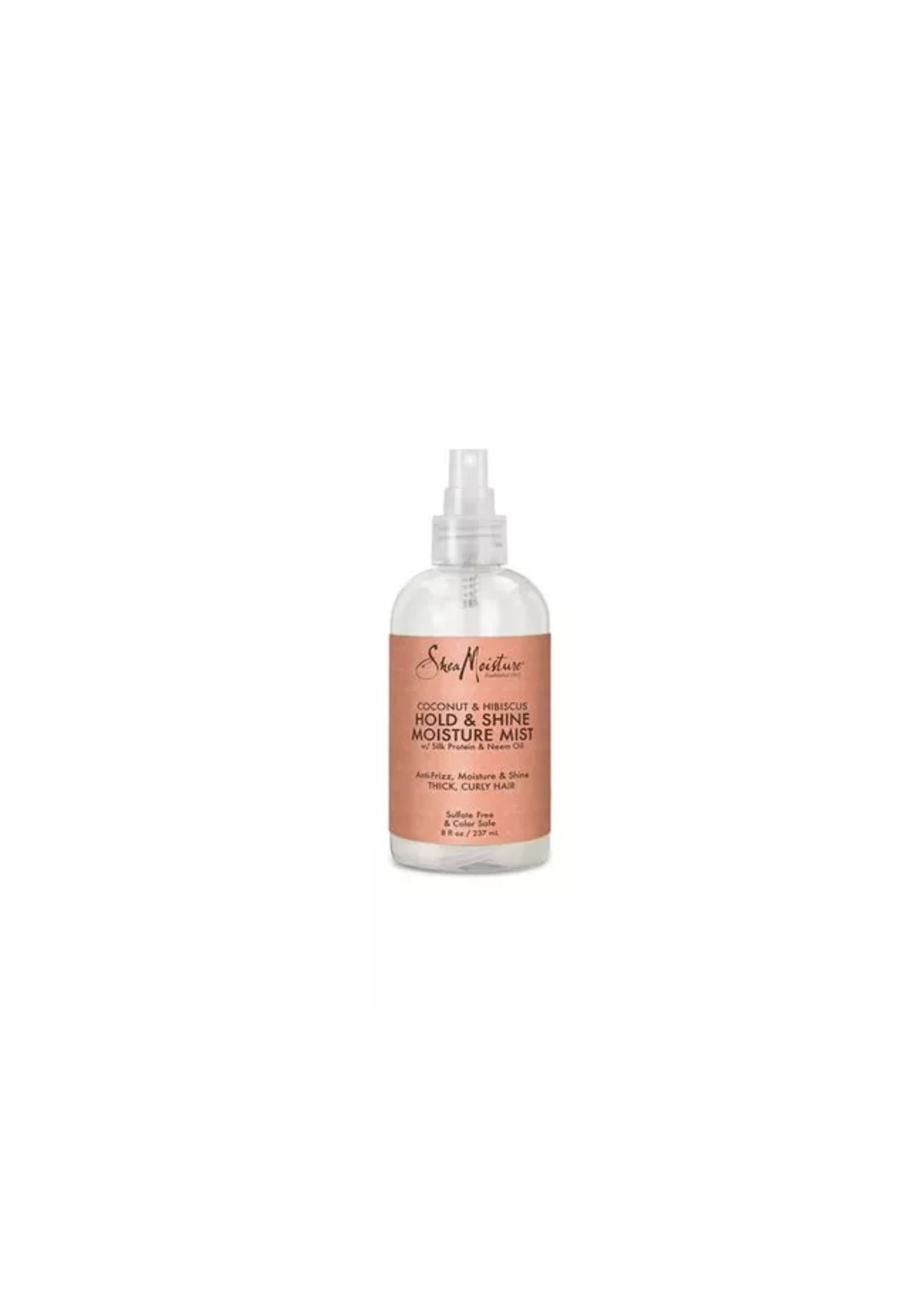 Shea Moisture Coconut & Hibiscus Hold & Shine Mist 236 ml – Verzorgende Spray voor Glanzende, Gedefinieerde Krullen