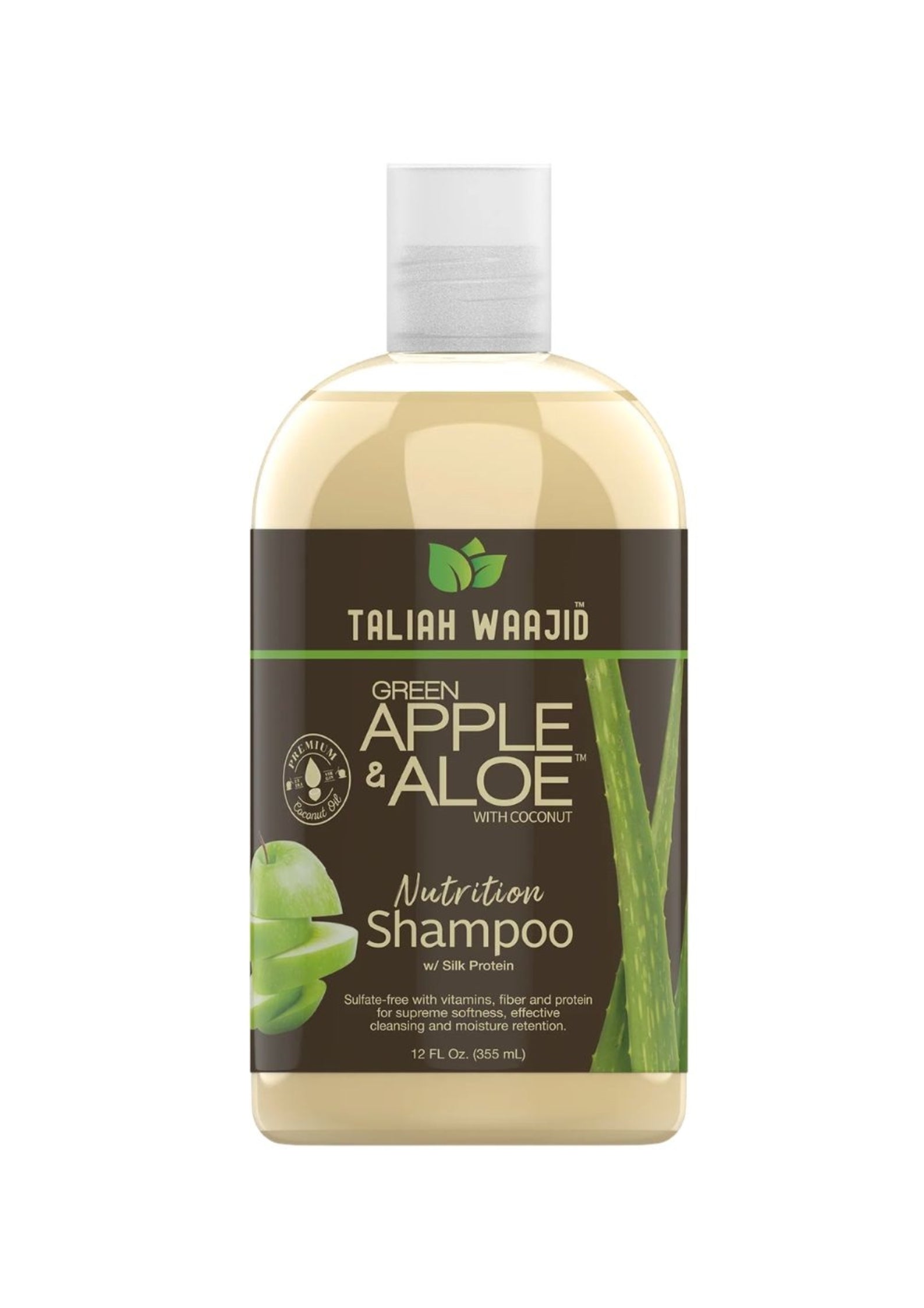 Taliah Waajid Green Apple & Aloe Nutrition Shampoo 355ml – Hydraterende Shampoo voor Schone, Gezonde en Pluisvrije Krullen