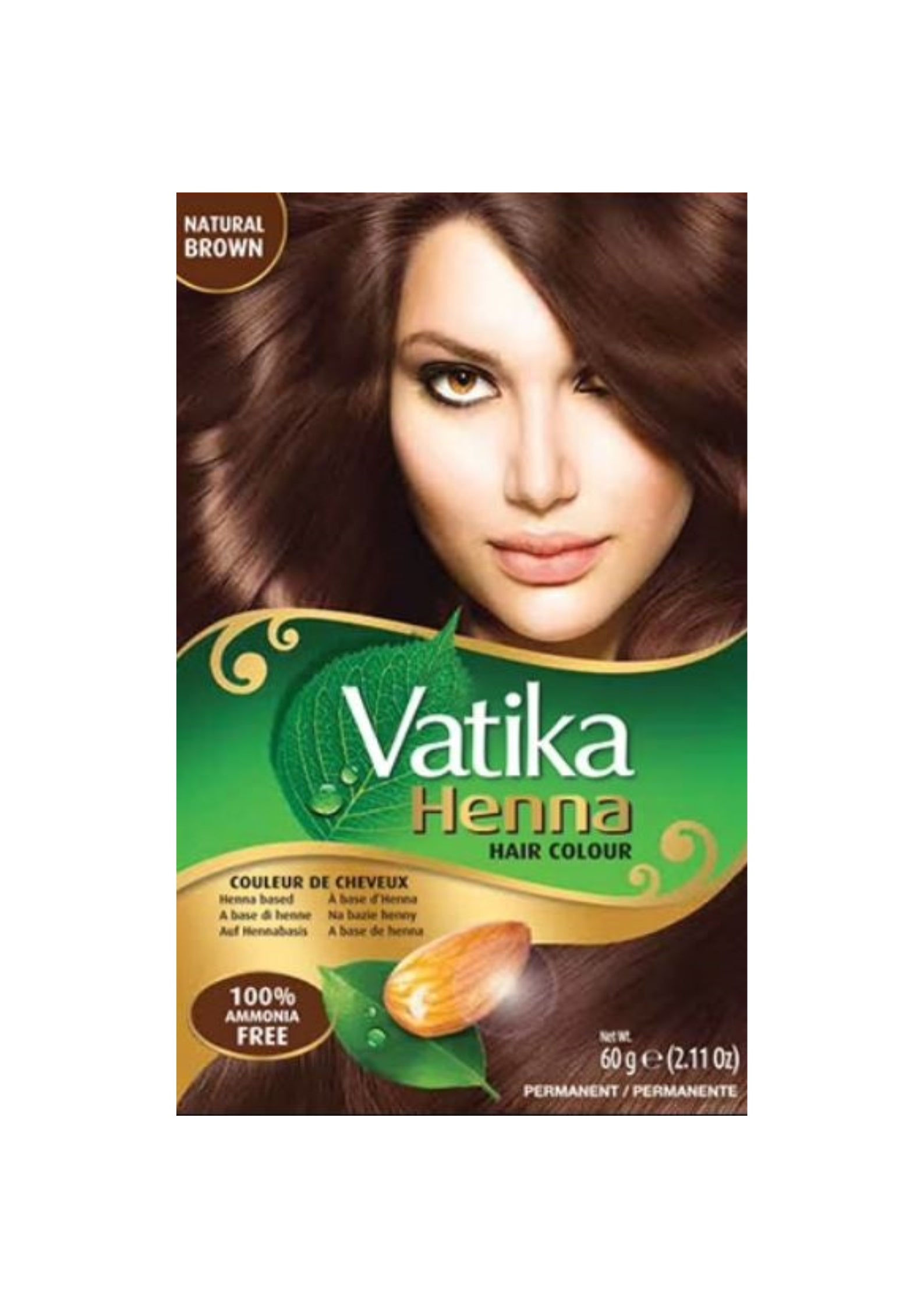 Dabur Vatika Henna Color 6x10g Sachets 60g – Natuurlijke Haarkleuring met Henna voor Rijke Kleur en Glans