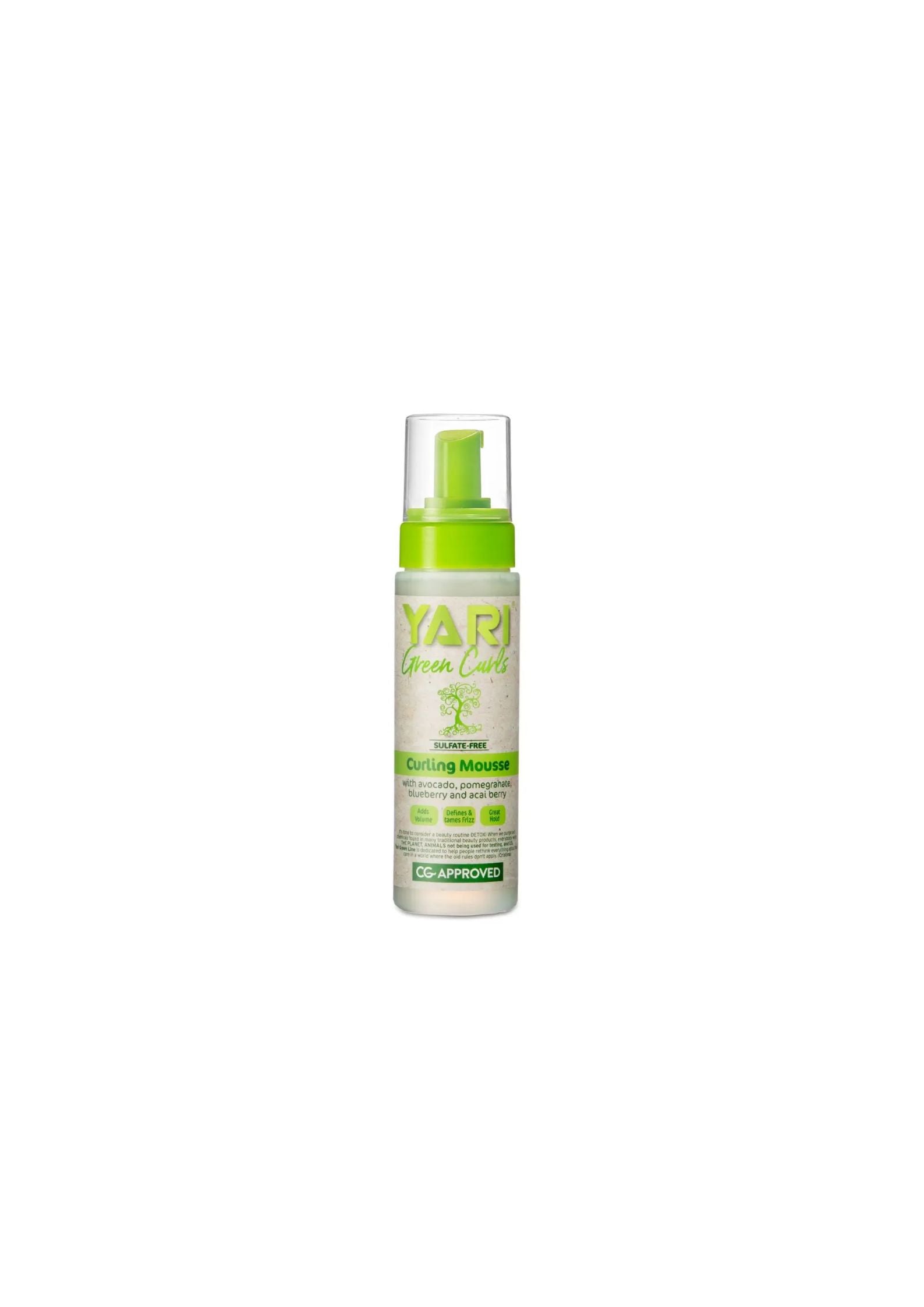 Yari Green Curls Curling Mousse 220 ml – Luchtige Mousse voor Gedefinieerde Krullen