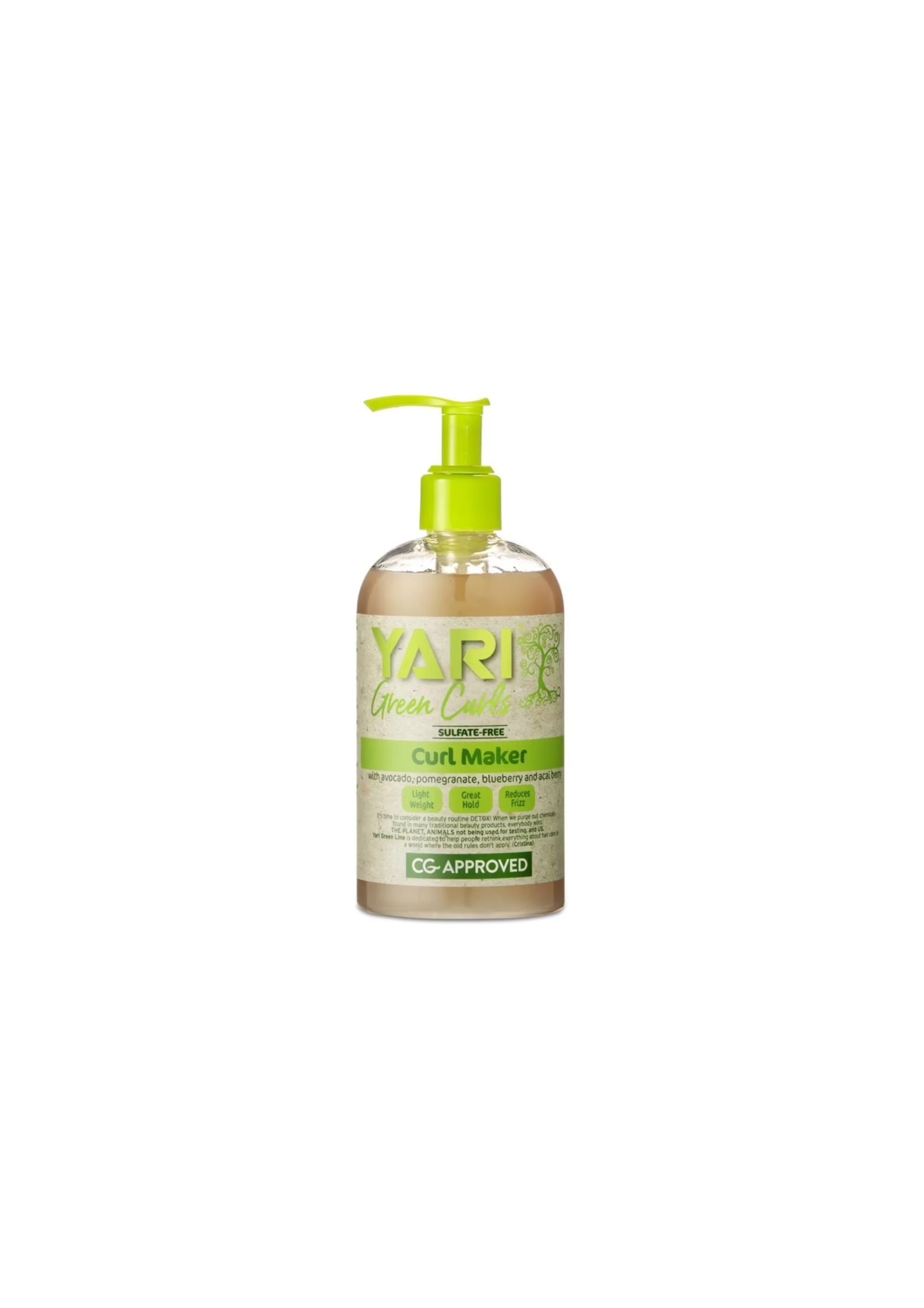 Yari Green Curls Curl Maker 348 ml – Definiërende Gel voor Veerkrachtige Krullen